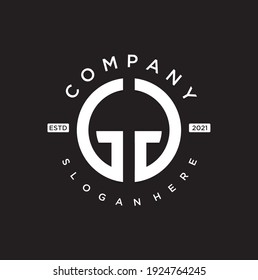 initials letter GG circular silhouette logo design
