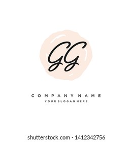 initials letter GG handwriting logo vector template