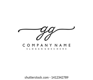initials letter GG handwriting logo vector template