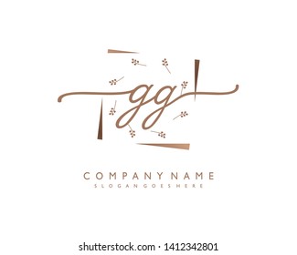 initials letter GG handwriting logo vector template