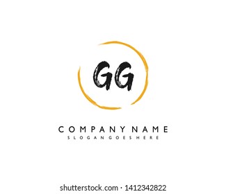 initials letter GG handwriting logo vector template