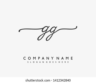 initials letter GG handwriting logo vector template