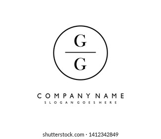 initials letter GG handwriting logo vector template