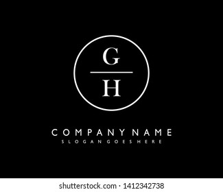 initials letter GH handwriting logo vector template