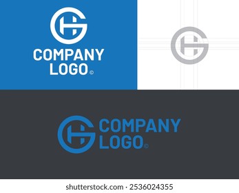 Letra inicial GH diseño de logotipo