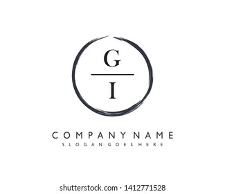 initials letter GI handwriting logo vector template
