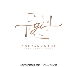 initials letter GI handwriting logo vector template