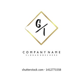 initials letter GI handwriting logo vector template