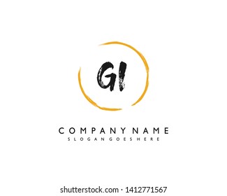 initials letter GI handwriting logo vector template