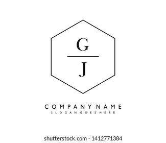 initials letter GJ handwriting logo vector template