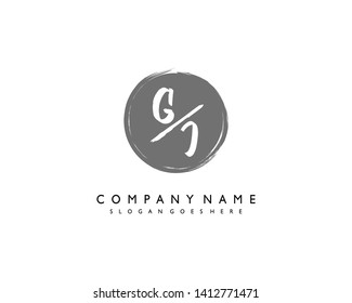 initials letter GJ handwriting logo vector template