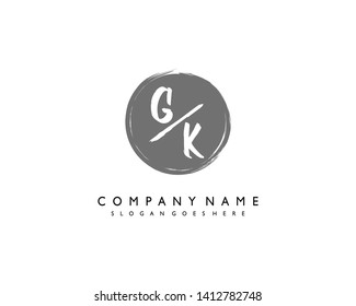 initials letter GK handwriting logo vector template
