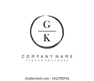 initials letter GK handwriting logo vector template