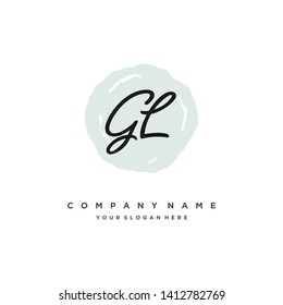 initials letter GL handwriting logo vector template