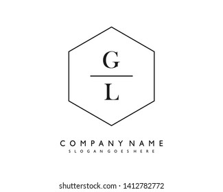 initials letter GL handwriting logo vector template