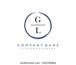 initials letter GL handwriting logo vector template