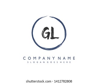 initials letter GL handwriting logo vector template