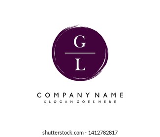 initials letter GL handwriting logo vector template