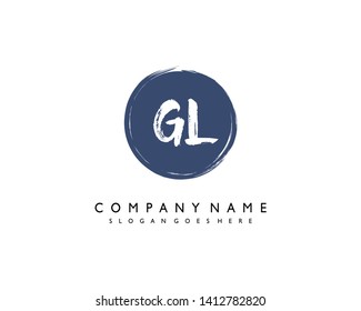 initials letter GL handwriting logo vector template