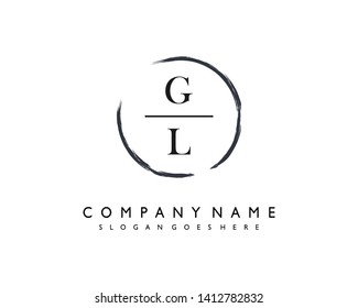 initials letter GL handwriting logo vector template