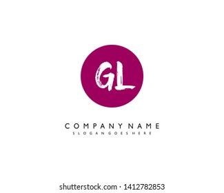 initials letter GL handwriting logo vector template