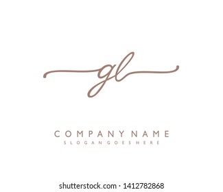 initials letter GL handwriting logo vector template