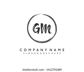 initials letter GM handwriting logo vector template