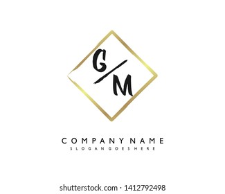 initials letter GM handwriting logo vector template