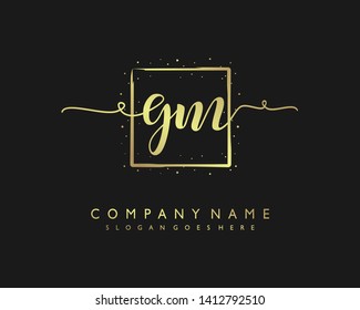 initials letter GM handwriting logo vector template
