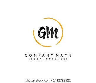 initials letter GM handwriting logo vector template
