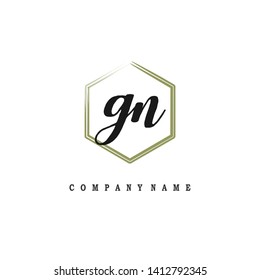 initials letter GN handwriting logo vector template