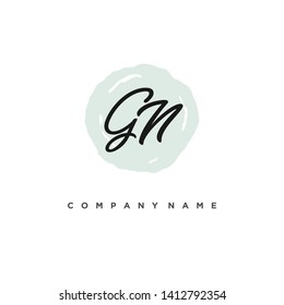 initials letter GN handwriting logo vector template