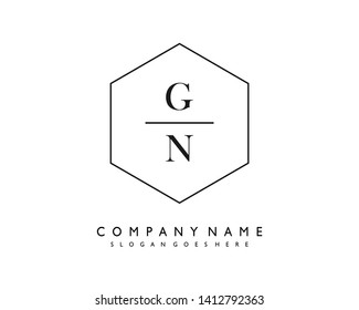 initials letter GN handwriting logo vector template
