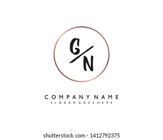 initials letter GN handwriting logo vector template