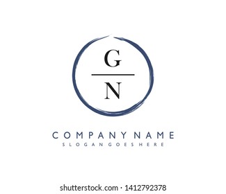 initials letter GN handwriting logo vector template