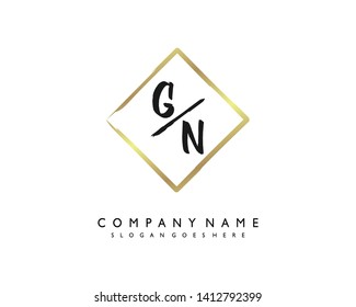 initials letter GN handwriting logo vector template