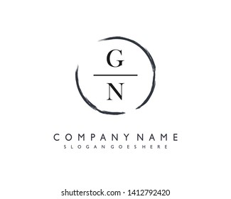 initials letter GN handwriting logo vector template