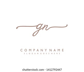 initials letter GN handwriting logo vector template