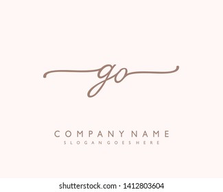 initials letter GO handwriting logo vector template