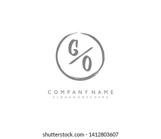 initials letter GO handwriting logo vector template