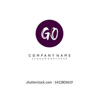 initials letter GO handwriting logo vector template