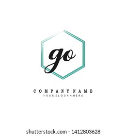 initials letter GO handwriting logo vector template