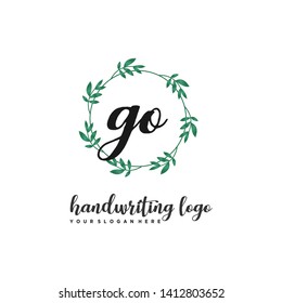 initials letter GO handwriting logo vector template