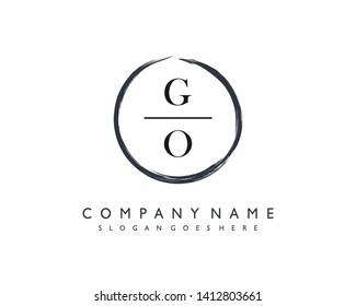 initials letter GO handwriting logo vector template