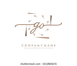 initials letter GO handwriting logo vector template