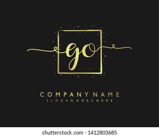 initials letter GO handwriting logo vector template
