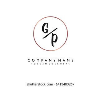initials letter GP handwriting logo vector template