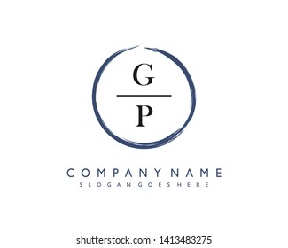 initials letter GP handwriting logo vector template