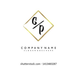 initials letter GP handwriting logo vector template