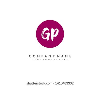 initials letter GP handwriting logo vector template